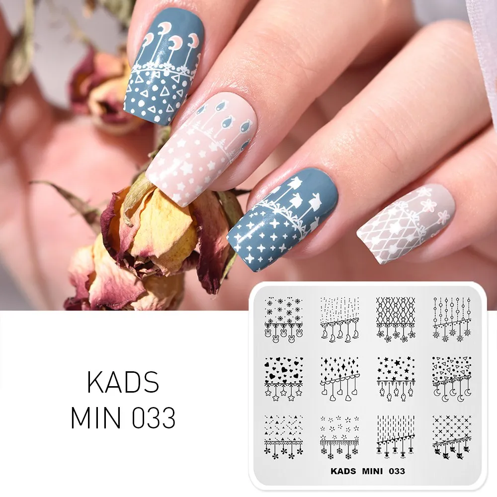 MIN 033 KADS стемпинг пластины для стемпинга штамп для стемпинга 23 дизайн Хэллоуин цветок стемпинг для ногтей пластины для ногтей трафареты для ногтей стемпинг пластины для маникюра стэмпинг печать для ногтей дизайн ногтей - Цвет: MIN 033