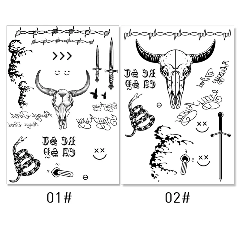 Новая популярная наклейка на Хэллоуин голова быка лицо шея рука спина тело