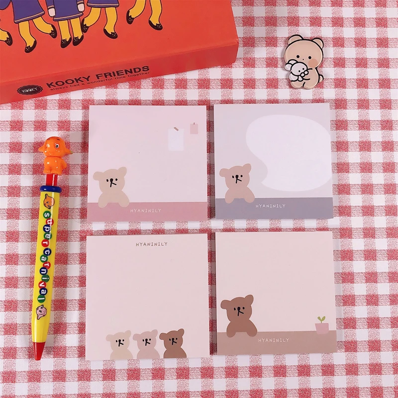 50 листов/лот Kawaii корейский INS Friend Bear Dialog Memo Pad N Times Sticky Notes портативный блокнот для