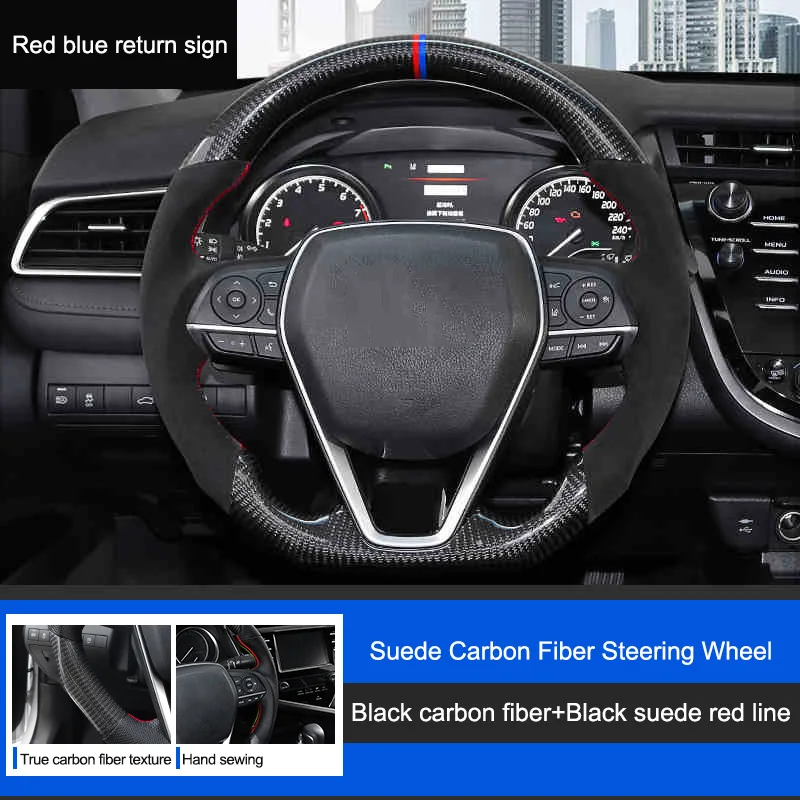 QHCP Real Carbon Fiber Steering Wheel Customized Replacement Modified Accessory Fits For Toyota Camry 2018-2021 Avalon 2018-2019 |