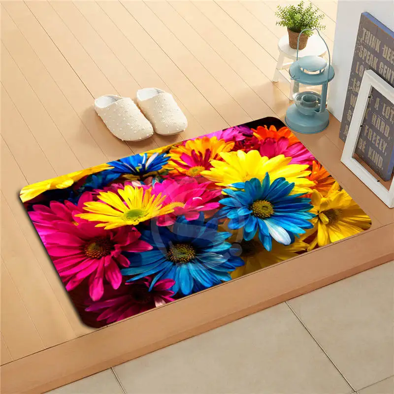 W530L6 Custom Rainbow Rose Flower Watercolor Painting Doormat Home Decor Door mat Floor Mat Bath Mats foot pad #F6 | Дом и сад