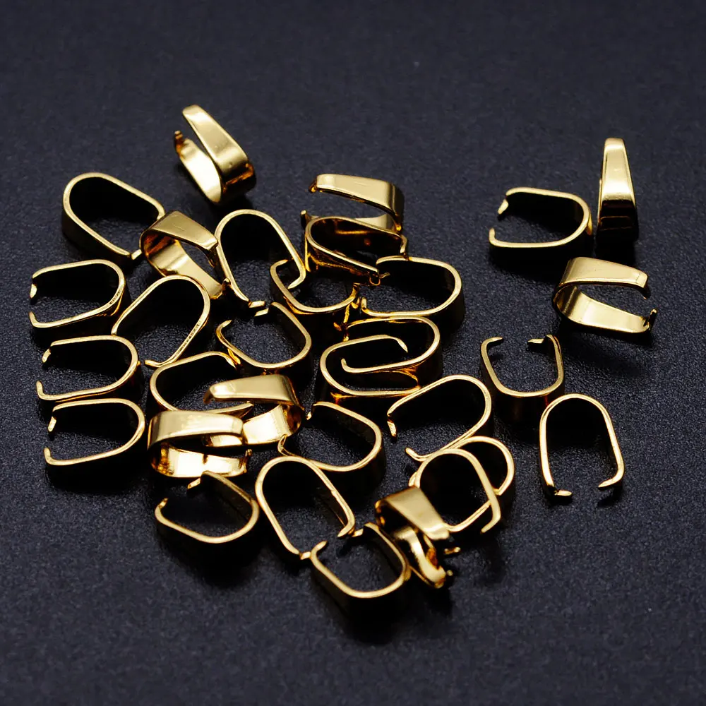 

50pcs/lot 100% Stainless Steel Jewelry Pendant Pinch Bail Connector Buckle Wholesale Factory Sale Dropshipping
