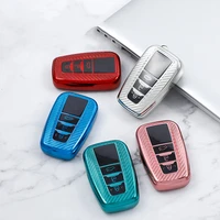 3 buttons colorful carbon fiber tpu car key case cover shell for toyota prius camry corolla c hr chr rav4 prado 2018 accessories