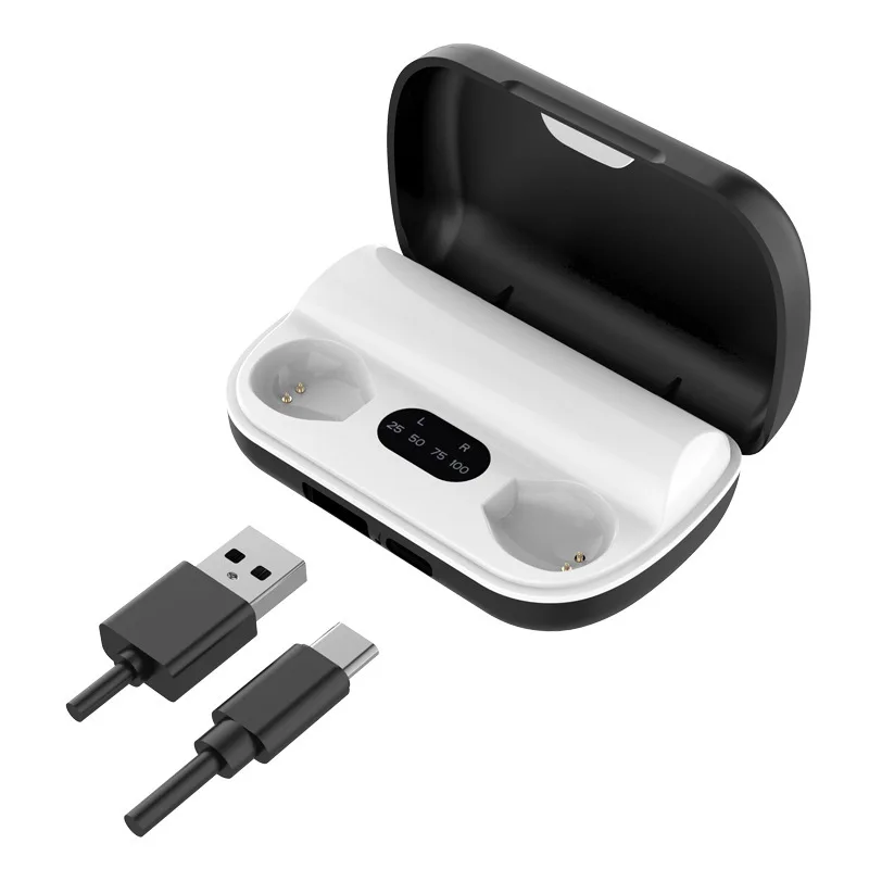 New Invisible Bluetooth Earphones 5.2 Wireless Sleeping Earbuds Hidden Headphones Type C Mini Earpiece With Mic For Small Ears