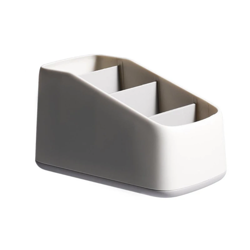 

4X7B Trapezoid Staircase Remote Controller Holder Multi-Partition Desktop Sundries Arrangement Storage Boxes Organizer Caddy