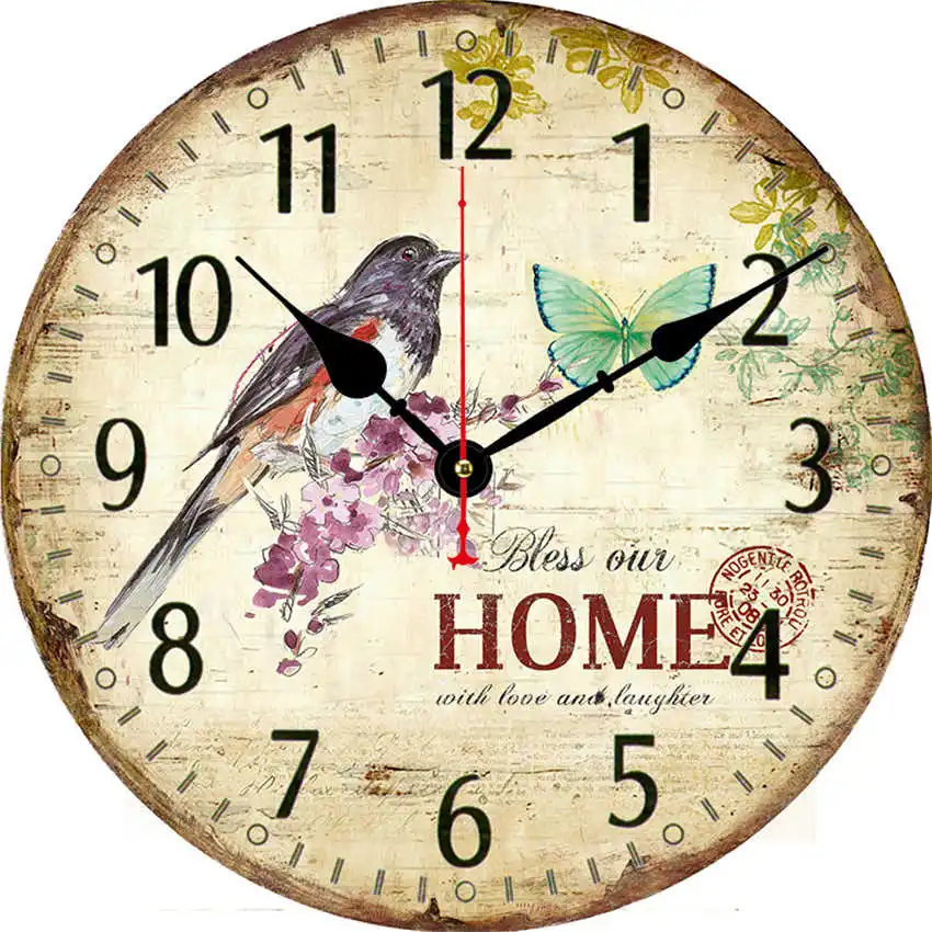 Часы с птицами бесшумные настенные часы Подвесные бесшумным механизмом