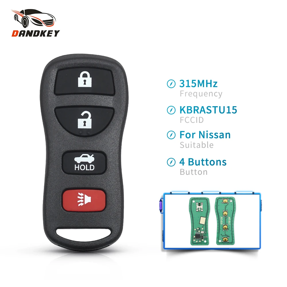 Дистанционный ключ Dandkey с 4 кнопками 315 МГц для Nissan Altima Armada Maxima Infiniti KBRASTU15 2004 2005 2006