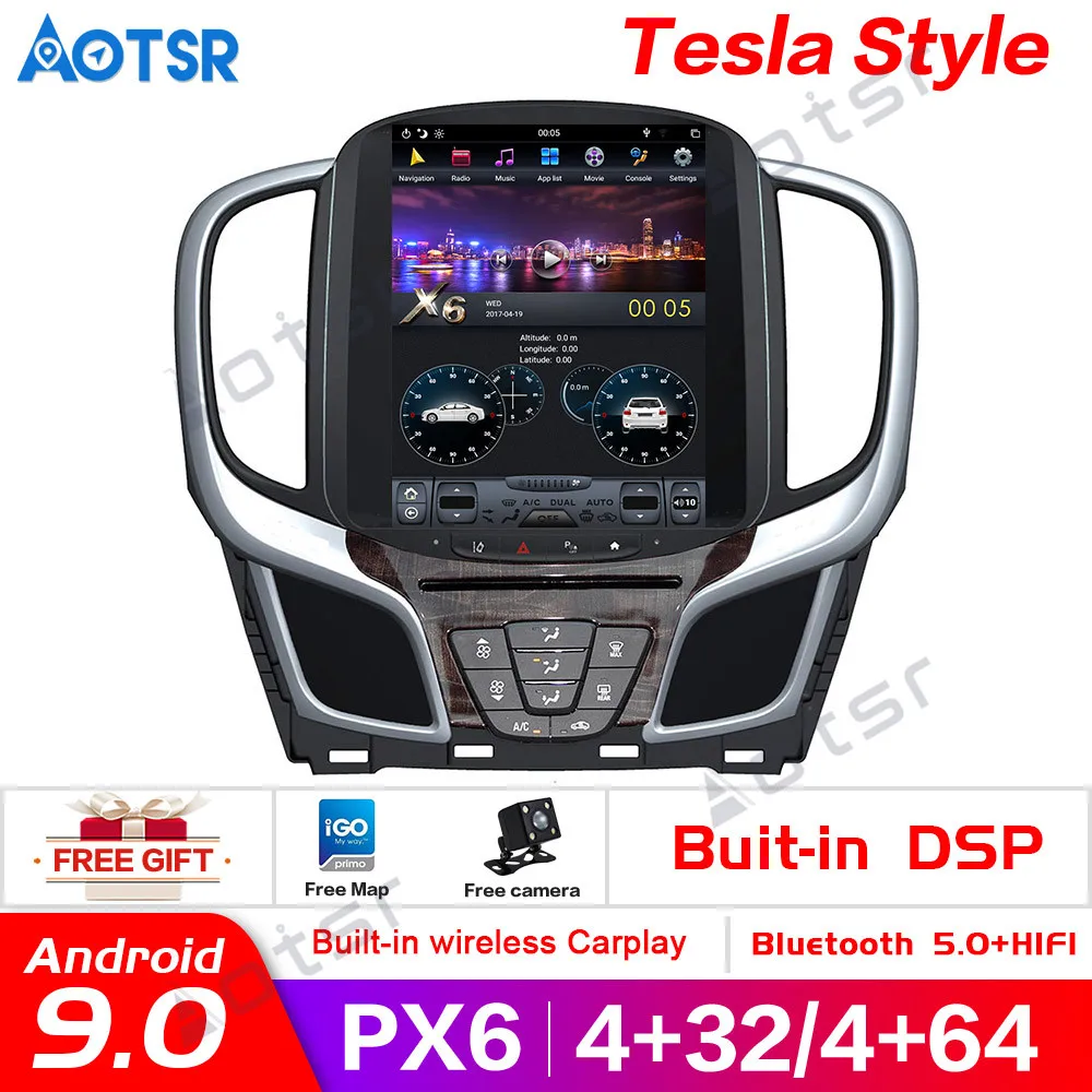 

Автомобильный плеер Tesla Style, Android 9,0, PX6, GPS-навигация для Buick lacrosse 2015-2019, стерео головное устройство, мультимедийный плеер, Авторадио