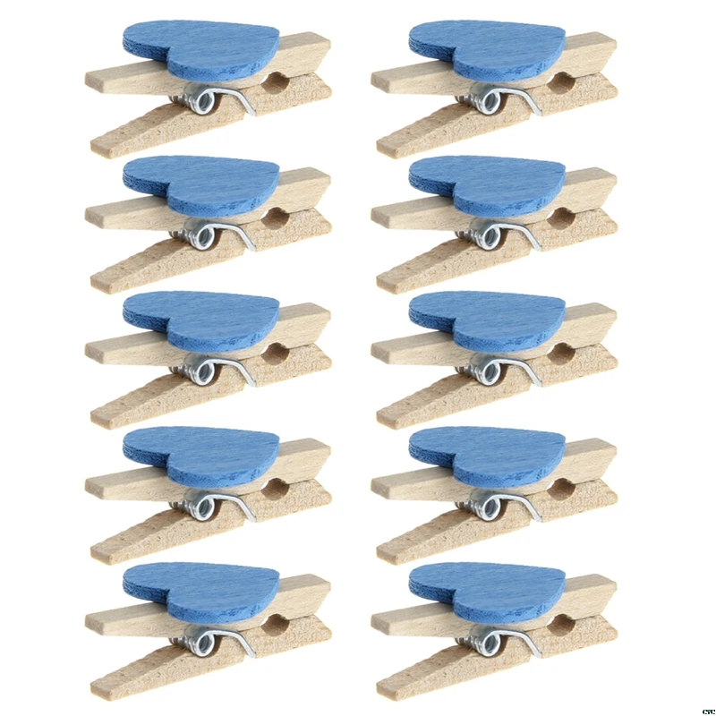 

10Pcs Mini Hearts Wooden Pegs Clips Photo Craft Wedding Party Decor Decoration Toys Dolls Accessories