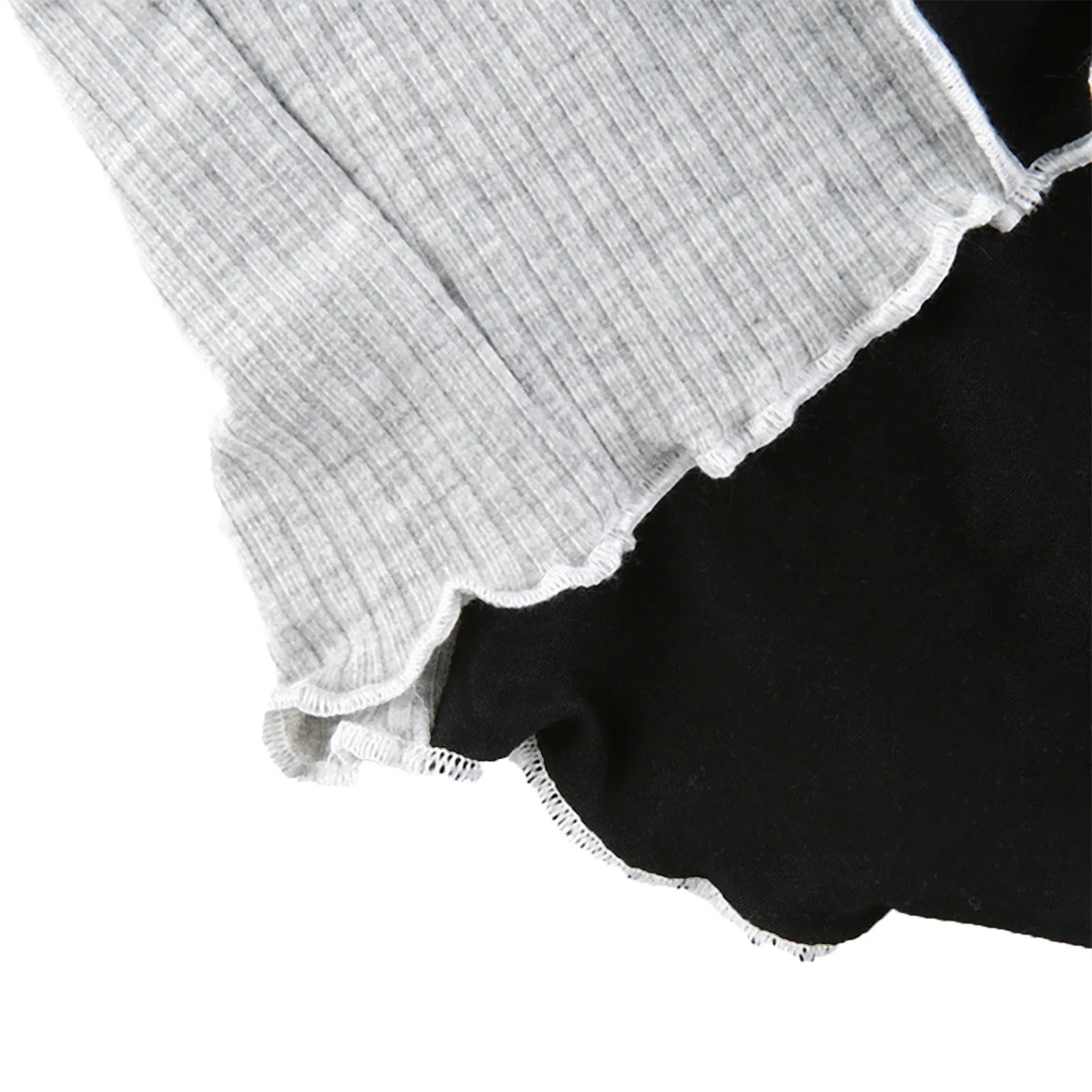 

Women's sexy blouse long-sleeved stitching contrast color short slim-fitting shirt letter embroidery fashion new products hot