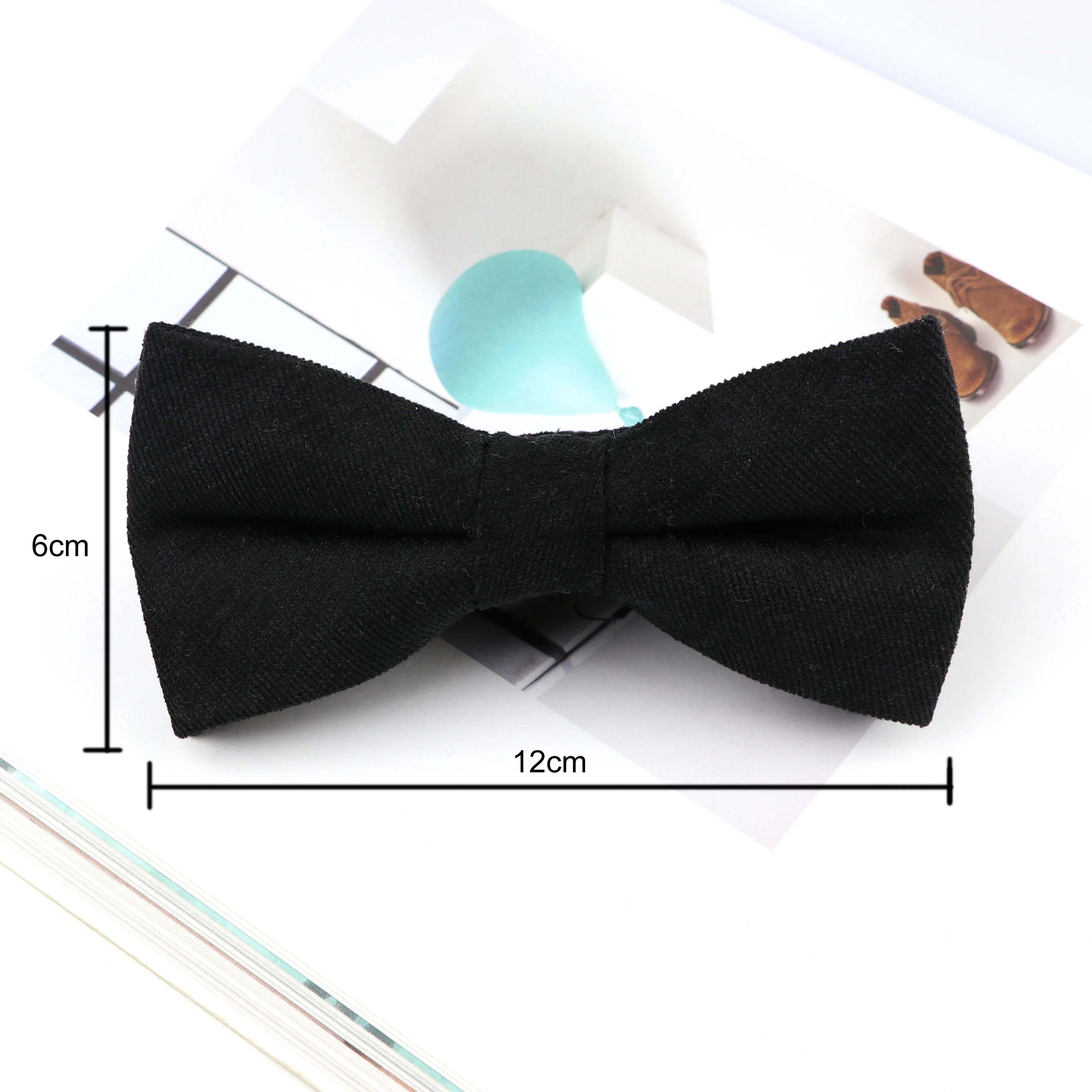 Красивая хлопковая однотонный галстук-бабочка брошь с булавкой-бабочкой и