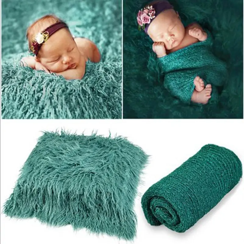 

3 Pcs/set Children Blanket Kids Baby Wrap Headband Photography Props Newborn Photo Basket Padding Accessory