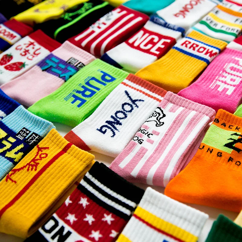 4 пары модных детских носков для подростков СКР Инди Стиль носки повседневные Swag