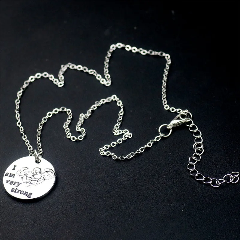 Кроссфит сообщение кулон ожерелье тренировки тренажерный зал я очень сильный