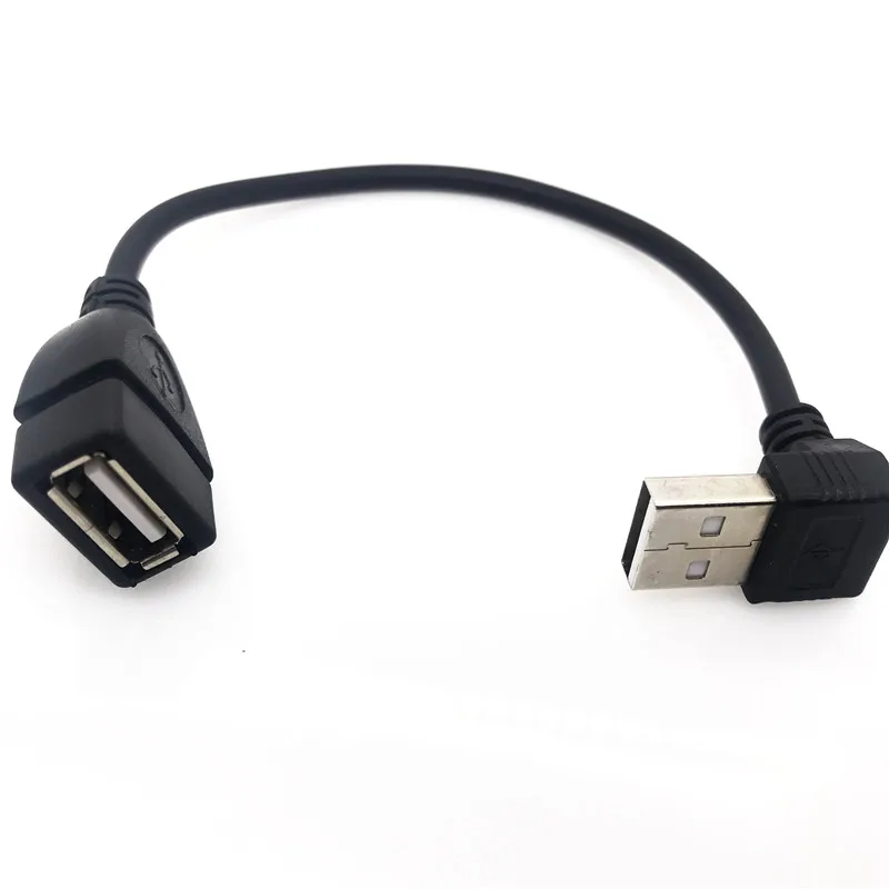 1 шт. USB 2 0 A мужской и женский правый/левый 90 градусов Угловой usb кабель-удлинитель
