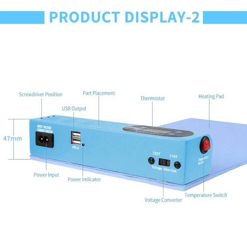 SUNSHINE S-918E LCD Blue Screen Splitter Heating Stage Separator Pad For iPhone iPad LCD Screen Separator Tool images - 6