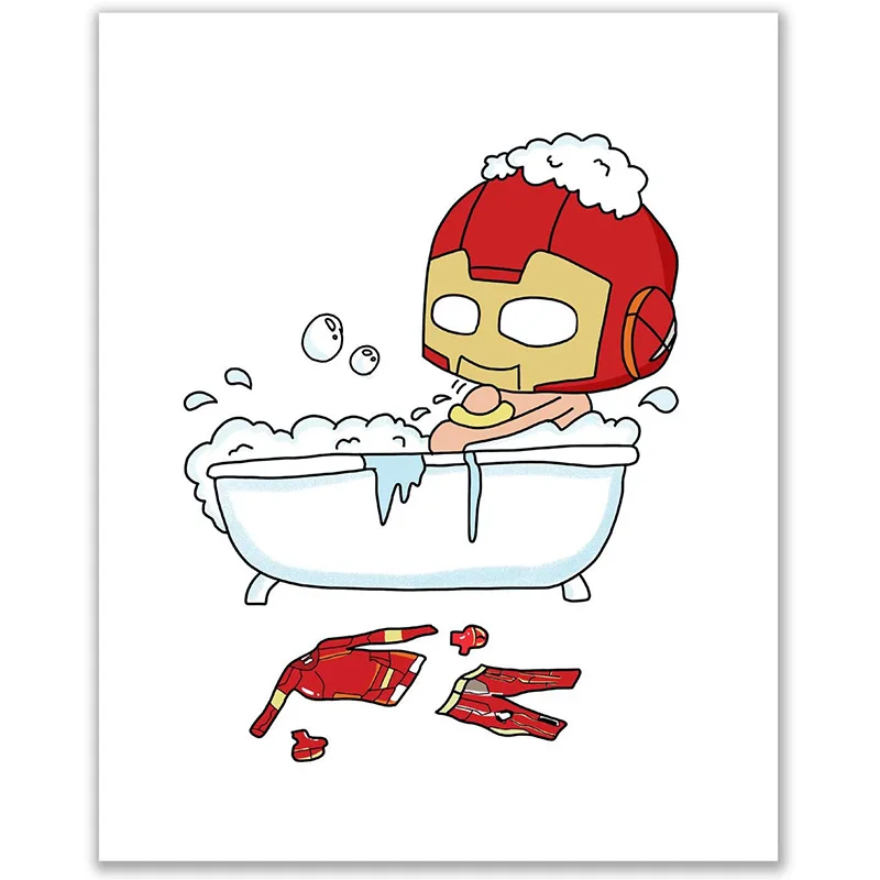 Постеры Marvel мстители супергерой для купания постеры принты Забавный знак в