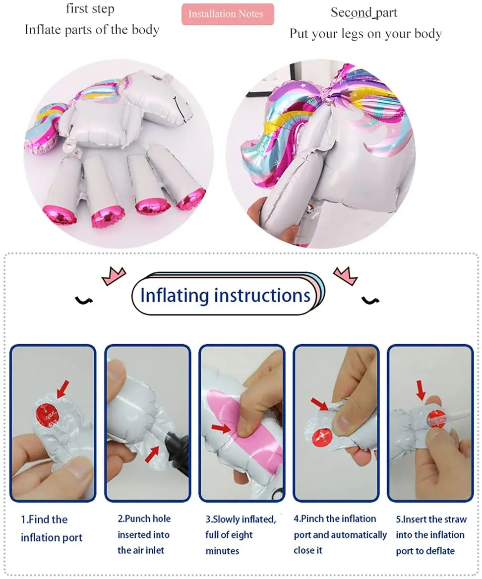 Радужные воздушные шары в виде единорога украшения на день рождения для девочек