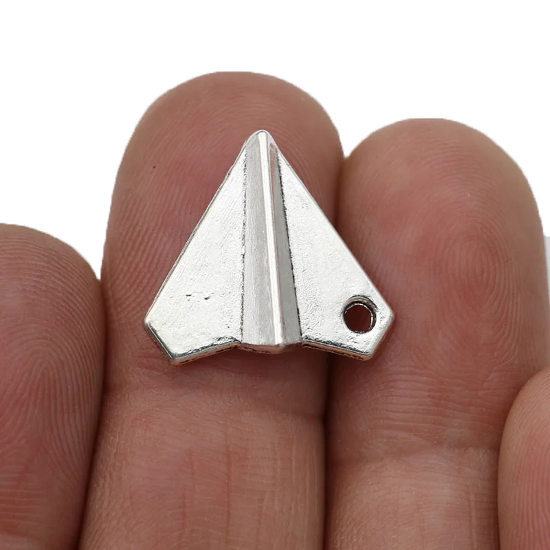 10 шт. подвески в виде самолетик оригами с античным посеребренным покрытием для