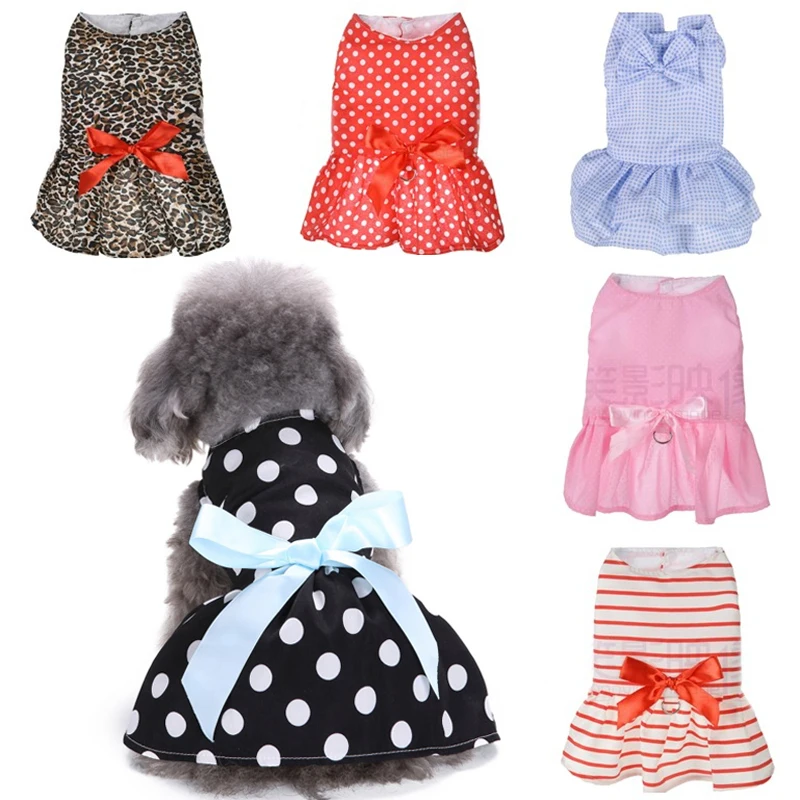 Сезон весна Цветочный узор Для домашних животных платье для кошек собак юбка с