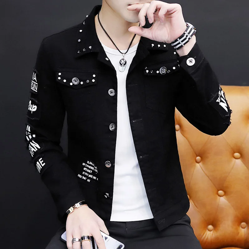 

E-BAIHUI Denim Jacket Fashion Spring Autumn Versatile Jeans Coat Outwear Men's Clothing Student Slim Fit Casual Streetwear