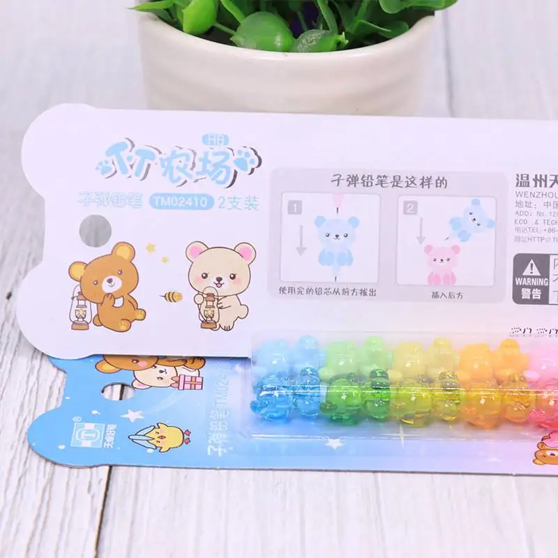 Новинка 2 шт. не затачивающие карандаши в виде медведя шапка для ручек