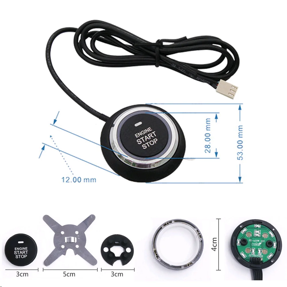 TOSPRA 12V кнопка запуска автомобиля двигателя сигнализация RFID Блокировка