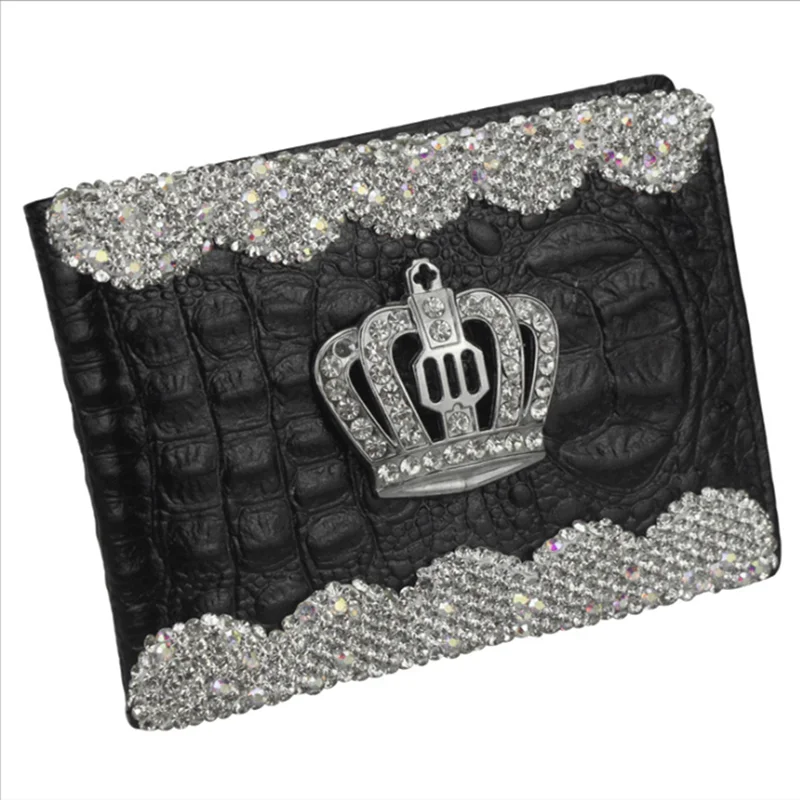 

High-end diamond crown driving license bag car supplies ladies driving license rhinestone leather card holder