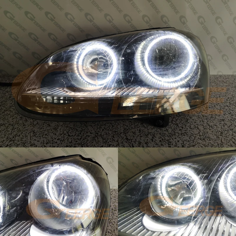 Для Volkswagen VW Golf Rabbit Jetta GTI R32 MKV MK5 2005-2010 галогенная фара ультра яркий smd комплект светодиодов «глаза ангела» DRL
