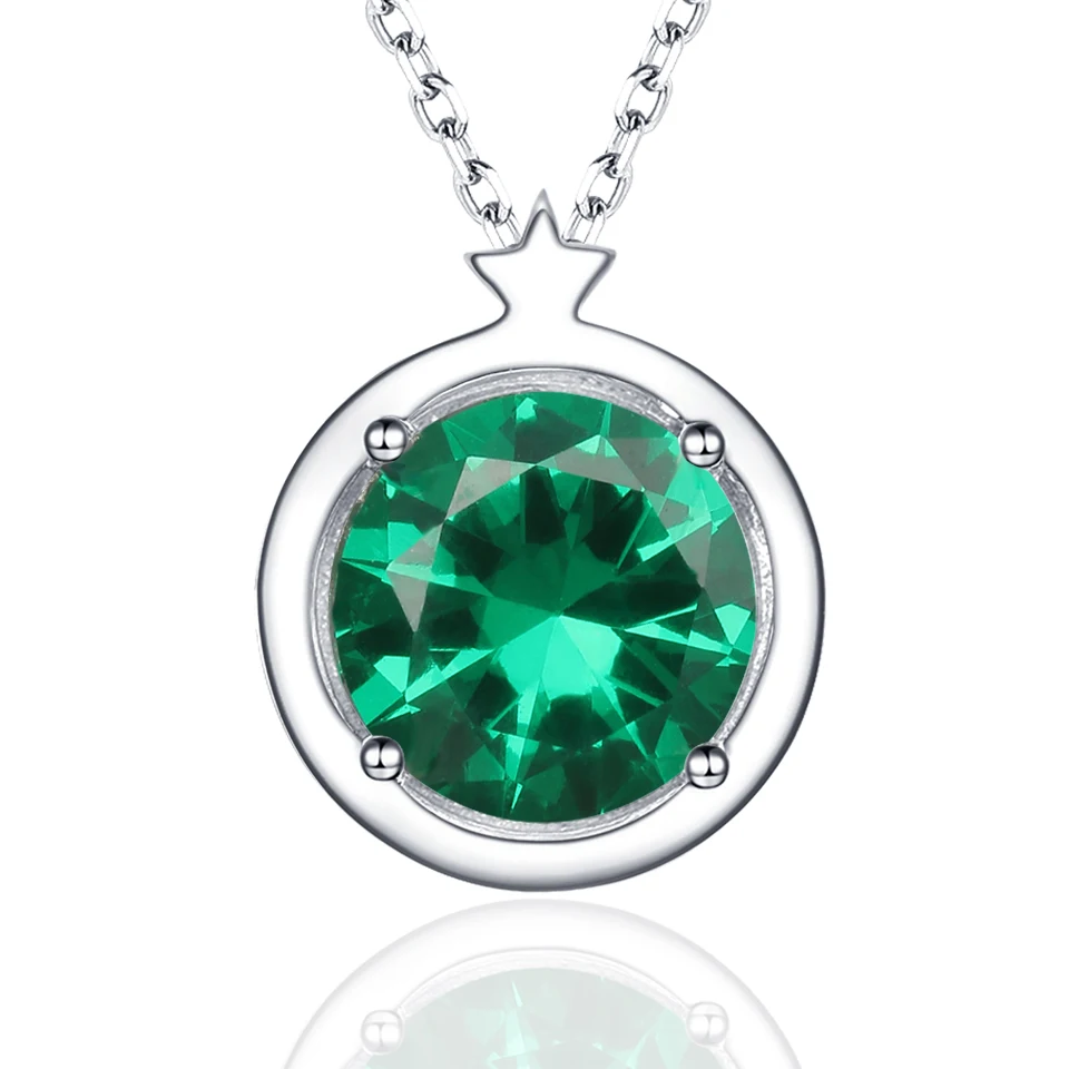 Emerald Kuolit небесно-голубые подвески с топазом, ожерелье s для женщин, 925 пробы, серебряные ювелирные изделия, заказной камень, ожерелье, рождественский подарок - Цвет камня: Emerald