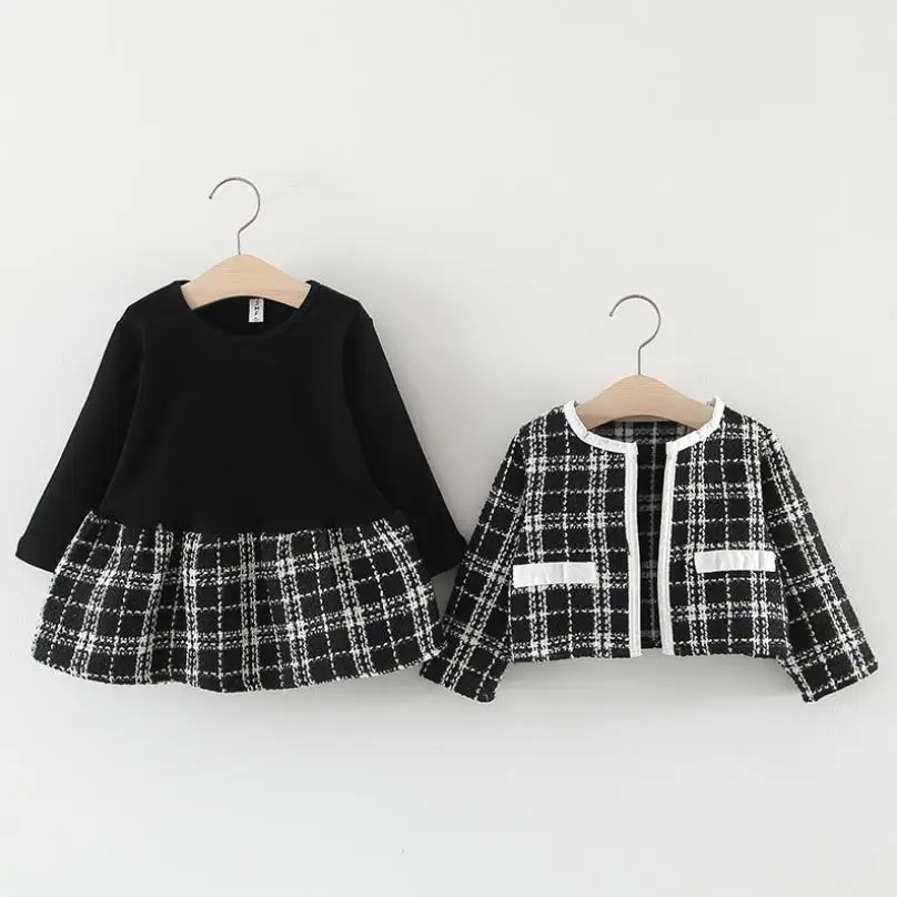 Пальто для маленьких девочек верхняя одежда наряды комплект платьев первого