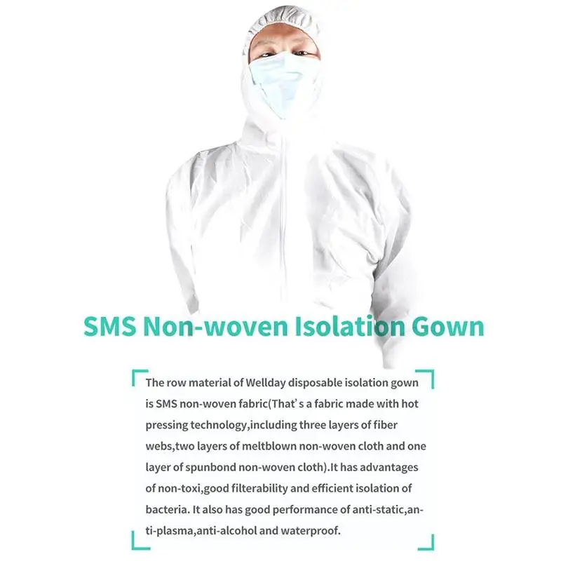 1 шт. профессиональная защитная одежда Нетканые Комбинезоны изоляционный