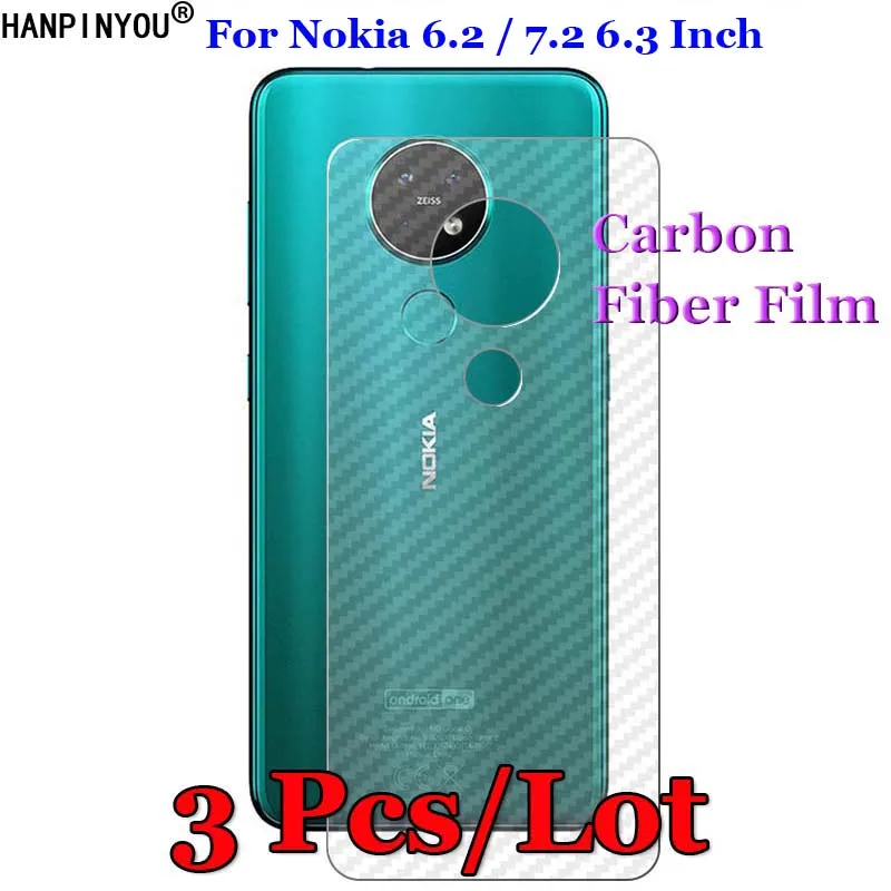 3 шт./лот для Nokia 7 2/6 2 6 &quot3D Нескользящая прозрачная задняя пленка из углеродного