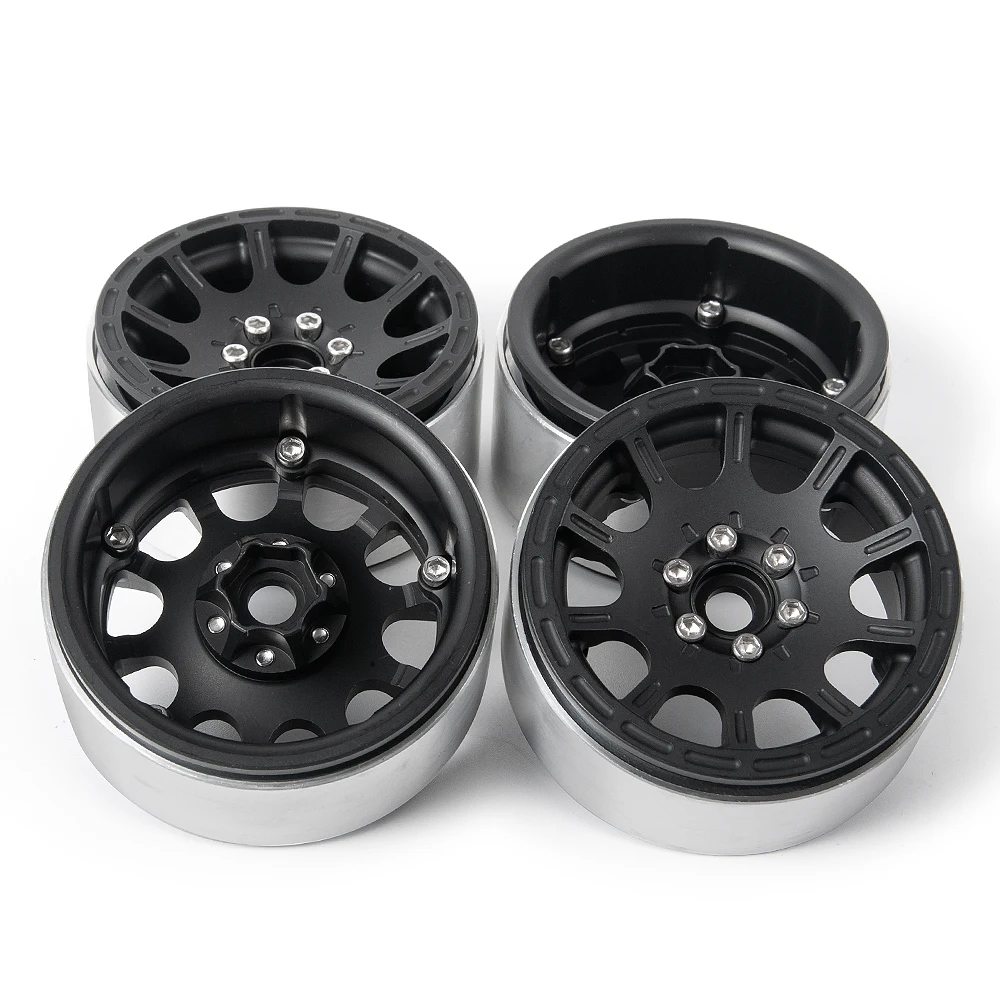 AXSPEED-LLANTAS de rueda Beadlock de Metal de aleaci&oacute;n de 1,9 pulgadas para AXIAL SCX10 D90 CC01 RC Crawler Car, escala 1/10, 1/2/4 piezas-3
