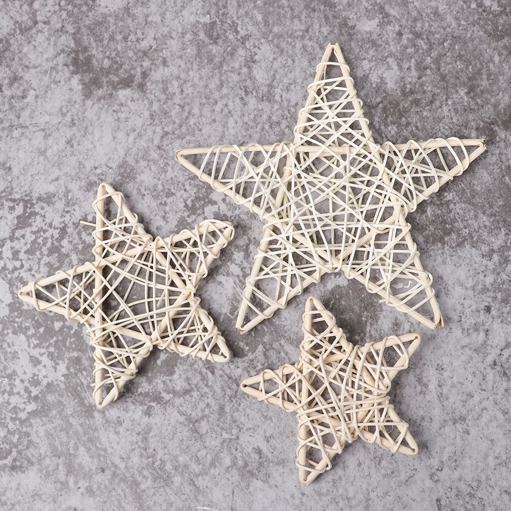 1 шт. белые плетеные венки из ротанга со звездами Индонезийская лоза рукоделие