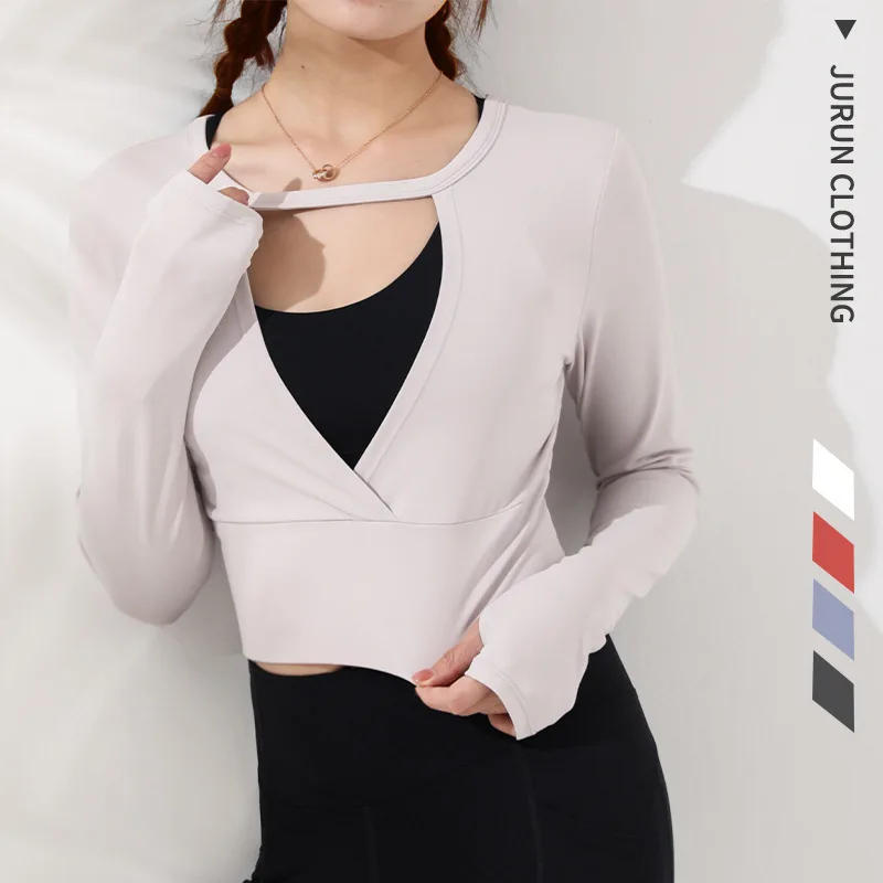 

Long-Sleeved Yoga Clothes Women's Running Workout Slimming Sportswear