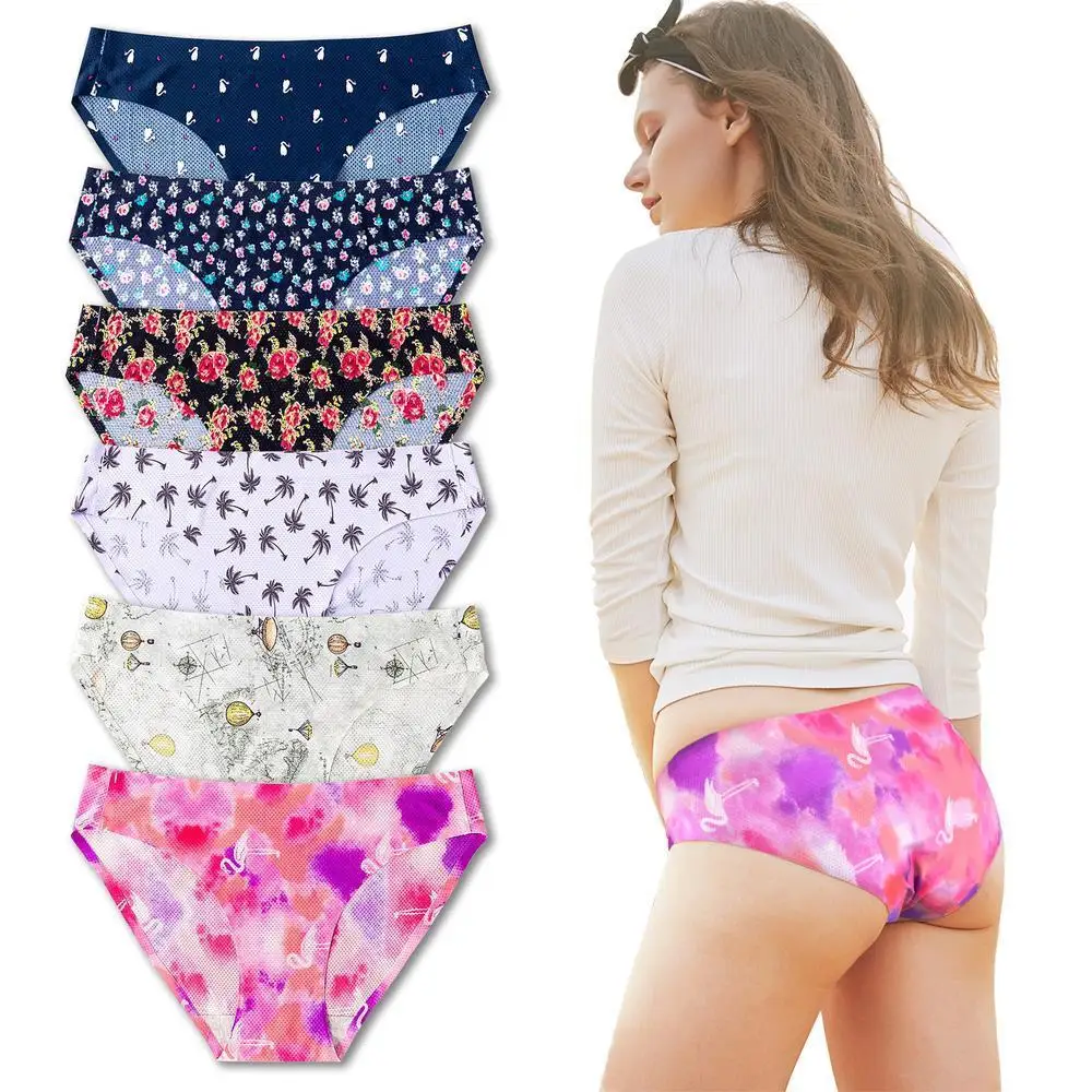 Женское дышащее нижнее белье бесшовные брифы средняя талия комфорт стринги