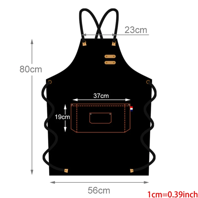 

Chef Aprons Adjustable Barista Apron with Pockets Kitchen Cooking Baking Aprons K0AB