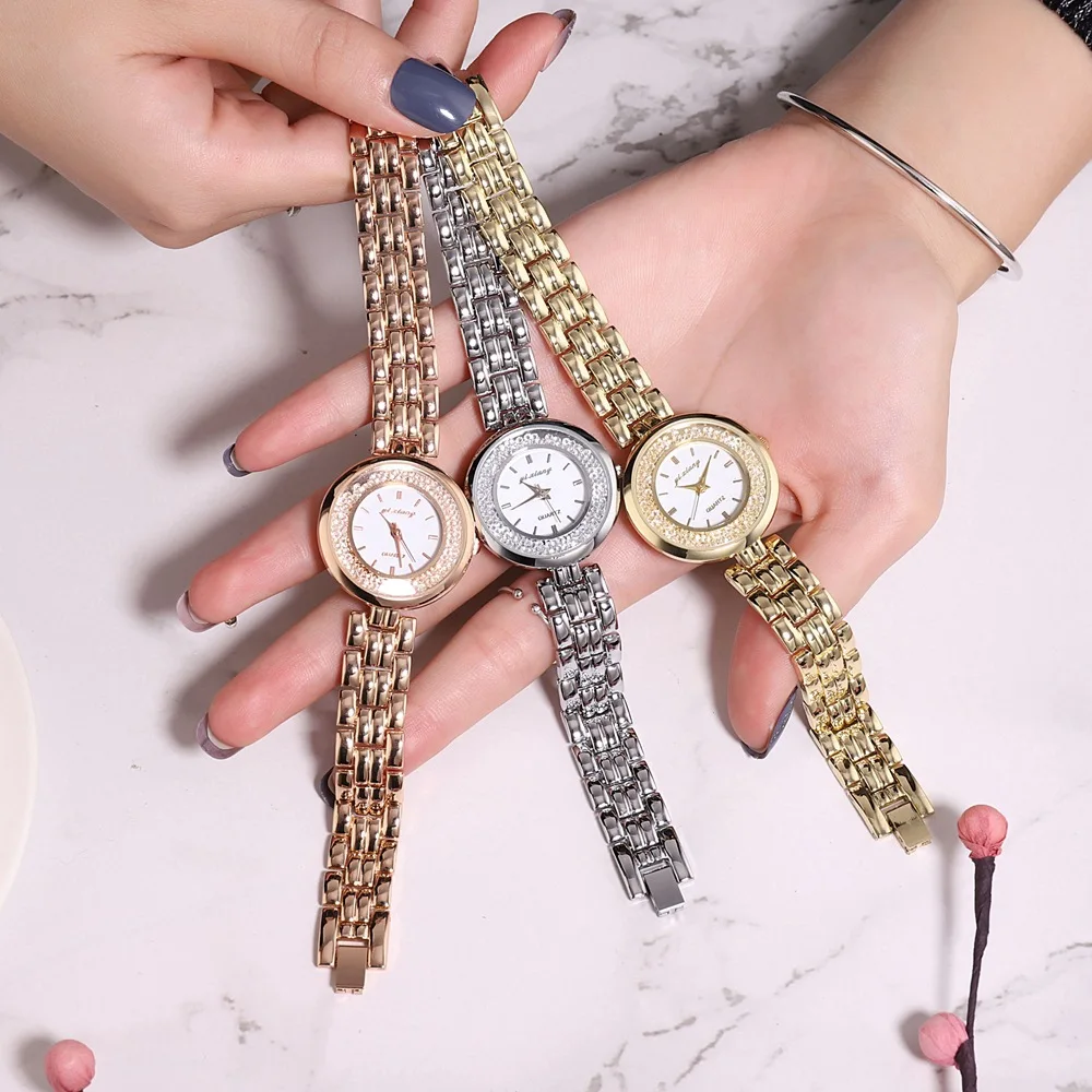 Горячая Мода Роскошные Стразы Часы женские браслет часы из нержавеющей стали