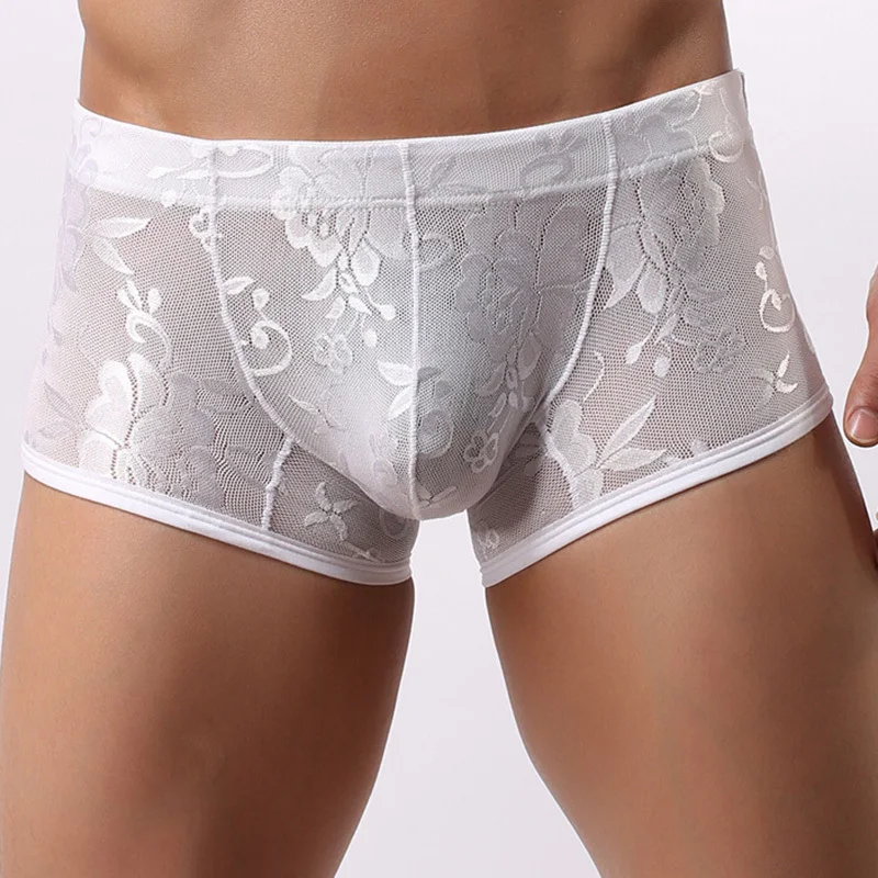 

Трусы-боксеры мужские кружевные прозрачные, 2 цвета, M-XL