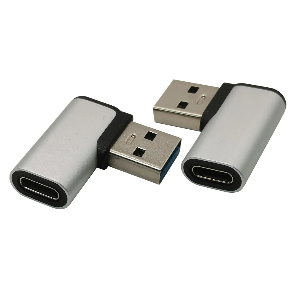 Переходник с USB C мама на 3 0 папа под прямым углом 90 градусов Тип правый и левый 1