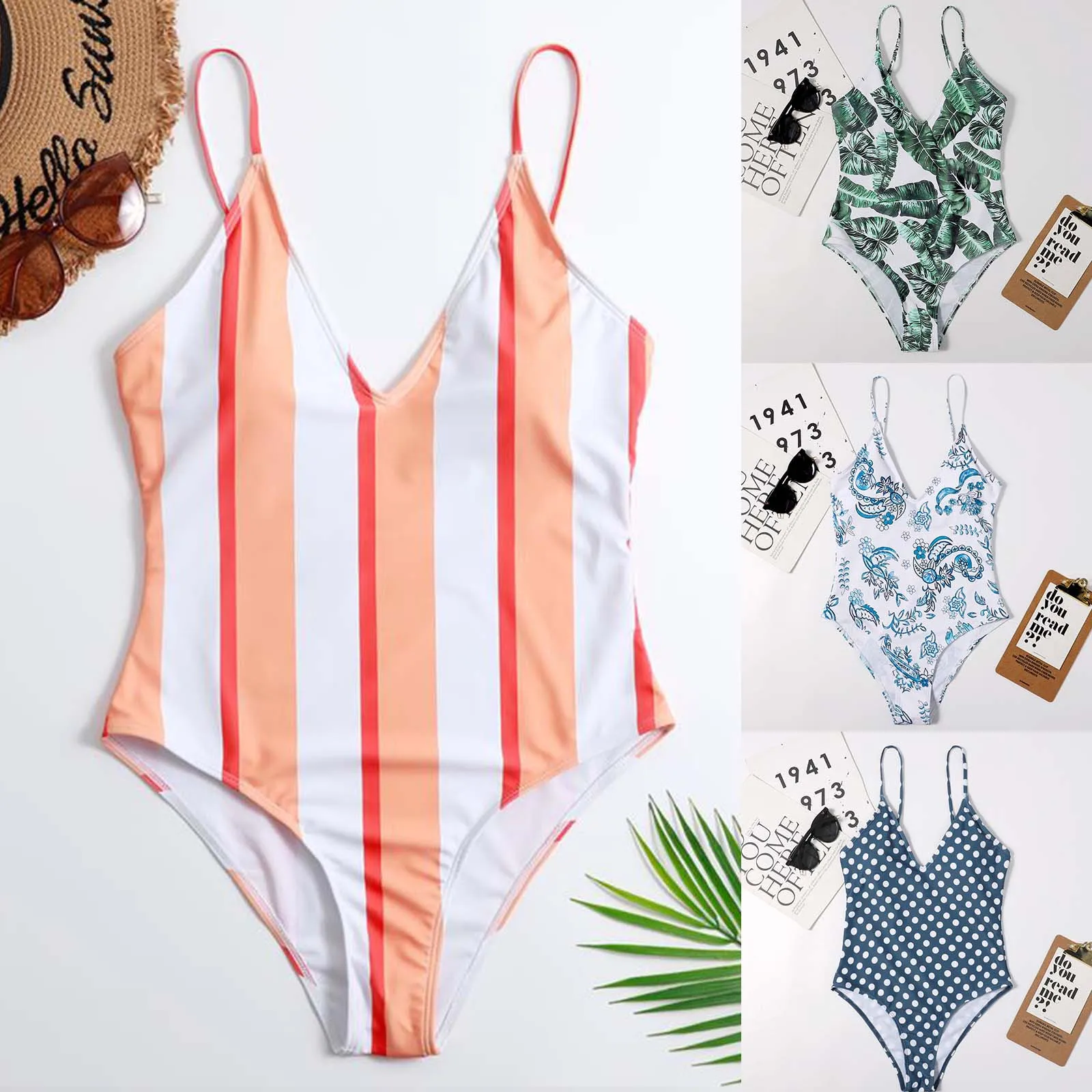 

Women's Bathing Suits Summer Bikini Sexy Swimwear Smalls Fresh V-Neck Strap Polka Dot Swimsuit Swimwear Women Push Women's Suits