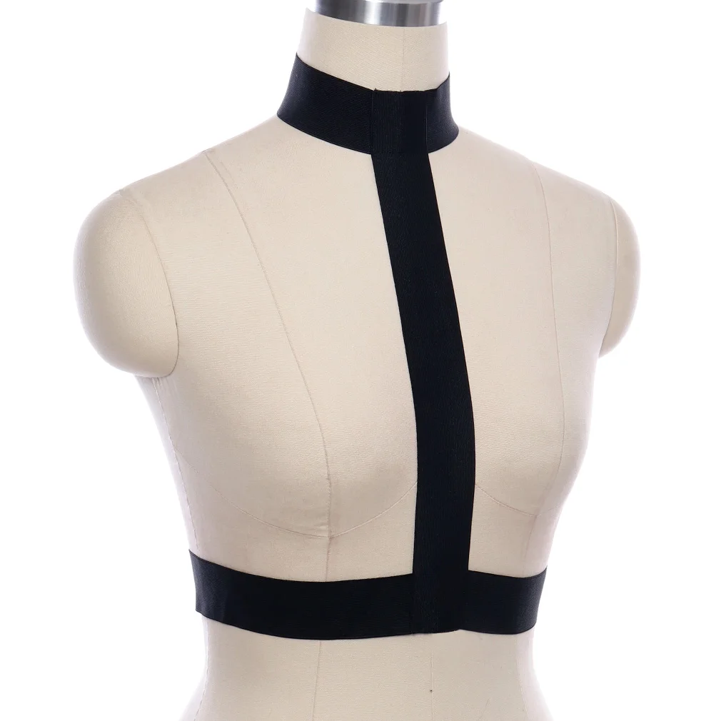 Сексуальное нижнее белье эластичный черный бюстгальтер без чашек бандаж для