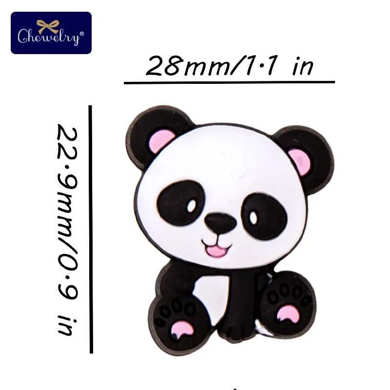 3pc Panda Pink 3 шт Силиконовые бусы для прорезывания зубов детские товары грызун животное панда детский Прорезыватель DIY для соски подвеска на цепочке-ожерелье жевательная - Цвет: 3pc Panda Pink