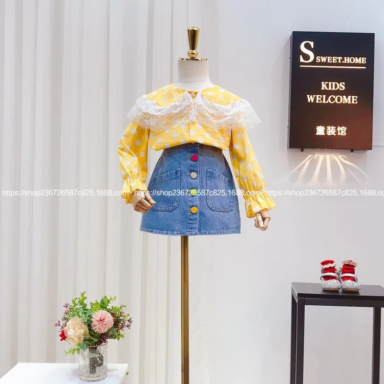 Джинсовая юбка для девочек коллекция 2020 года сезон весна новый стиль иностранный