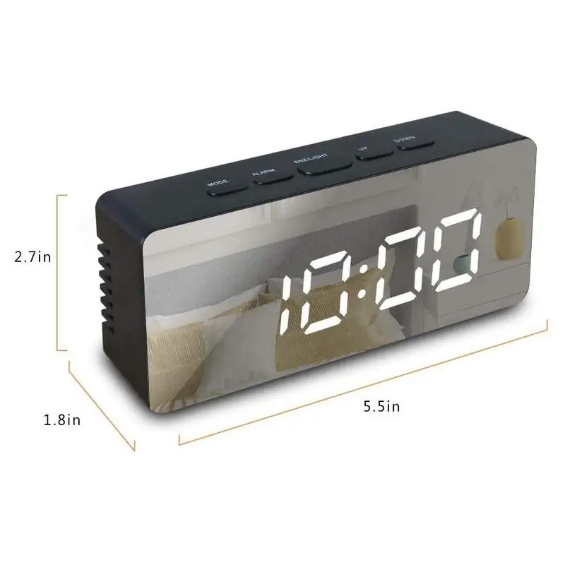 

Multifunctional Mirror Digital Clock Led Mirror Clock Electronic Alarm Makeup Clock Clock Customization Support Mirror I3G5