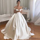 ANGELSBRIDEP милое бальное платье свадебные платья Vestido De Noiva сексуальное с открытыми плечами со шлейфом официальное свадебное платье