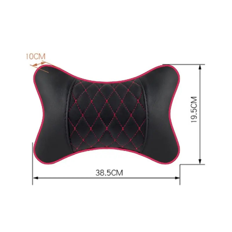 

2pcs Artificial Leather Car Pillow Protection Neck Car Headrest Comfortable Auto Supplies Safety Breathable Neck Pillows