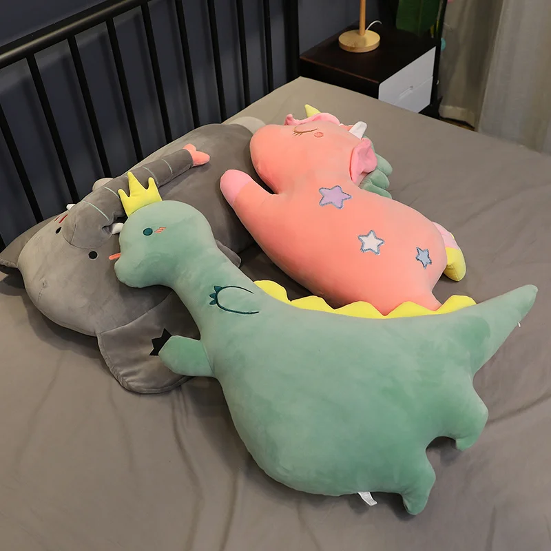 Huggable Новая мягкая Милая Подушка динозавра слона и единорога плюшевая подушка