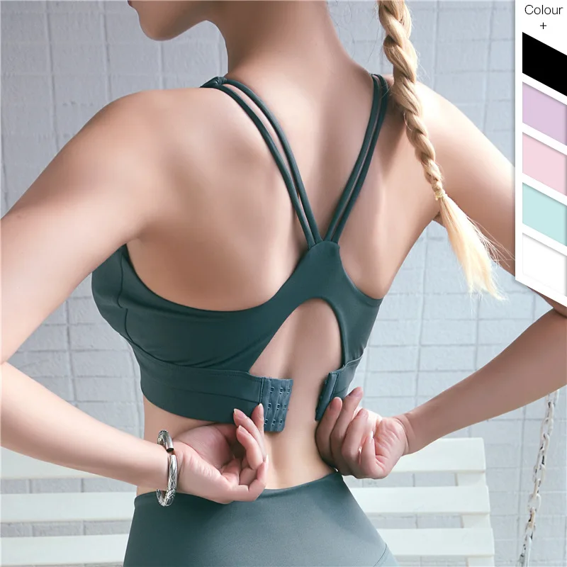 Shock-proof Gathering Yoga Sports Bra Adjustable Fitness Vest Beauty Back Underwear Seamless | Спорт и развлечения